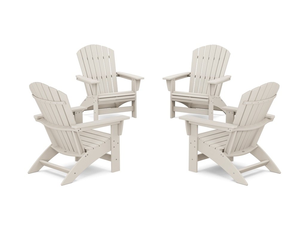 4-Piece Nautical Grand Adirondack Chair Conversation Set Photo