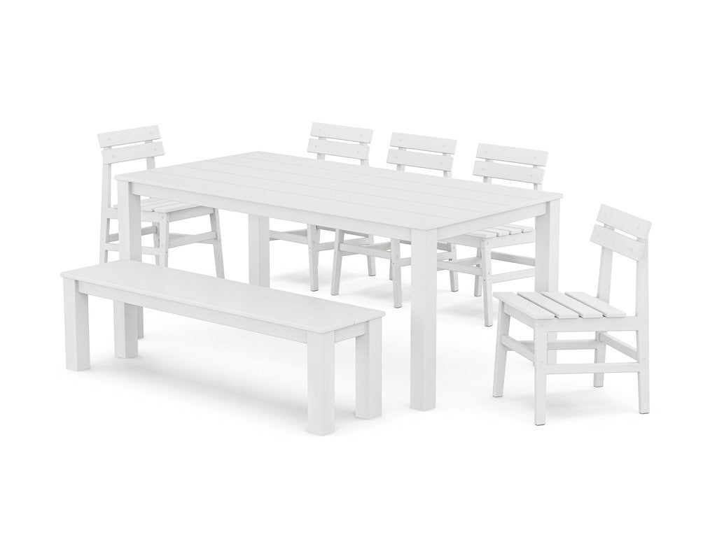 Modern Studio Plaza Chair 7-Piece Parsons Dining Set with Bench Photo