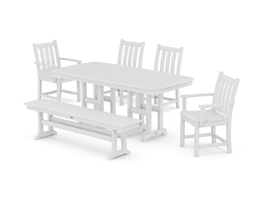 Traditional Garden 6-Piece Dining Set with Bench Photo