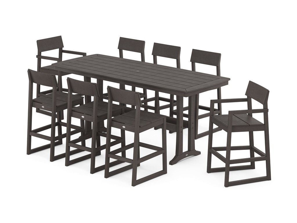 EDGE 9-Piece Bar Set with Trestle Legs Photo