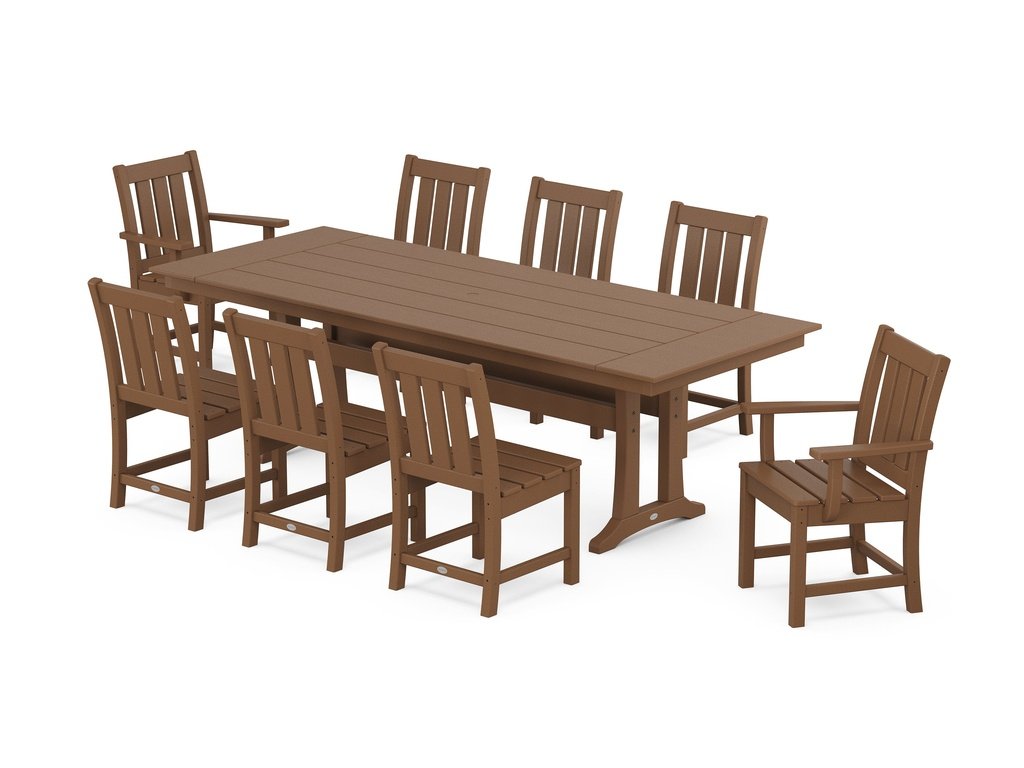 Oxford 9-Piece Farmhouse Dining Set with Trestle Legs Photo