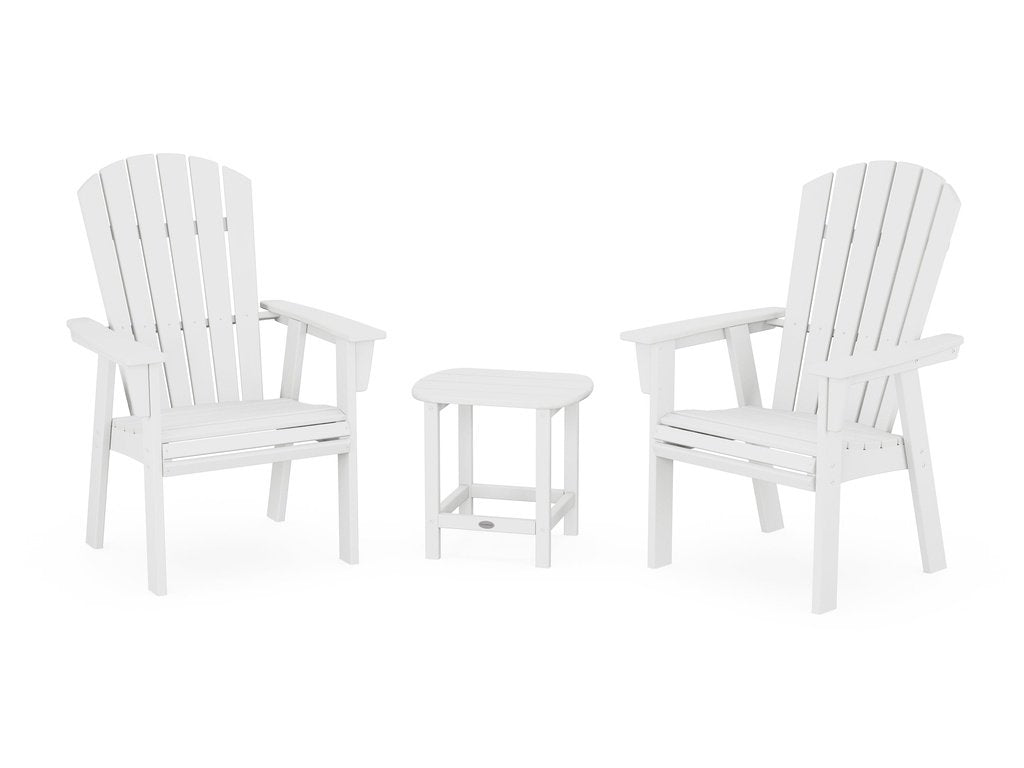 Nautical 3-Piece Curveback Upright Adirondack Chair Set Photo