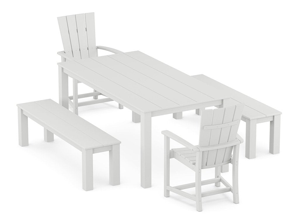 Quattro 5-Piece Parsons Dining Set with Benches Photo