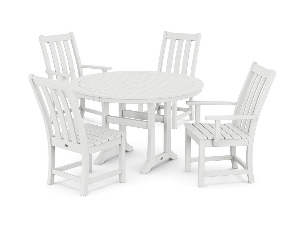 Vineyard 5-Piece Nautical Trestle Dining Set Photo