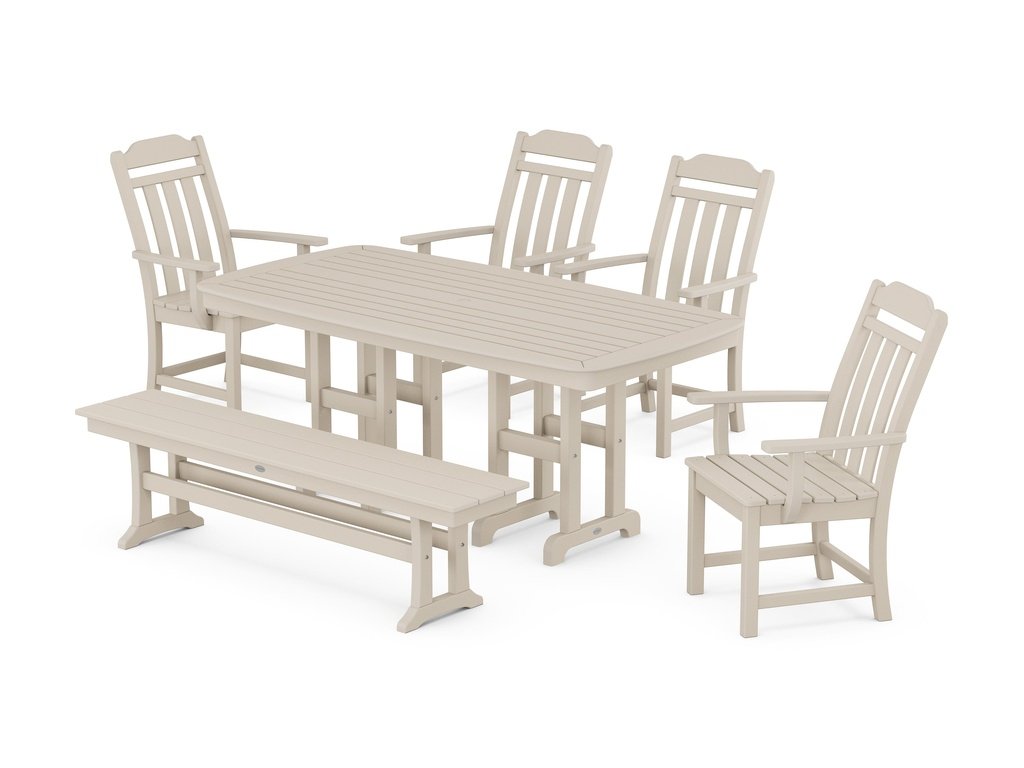 Country Living 6-Piece Dining Set with Bench Photo