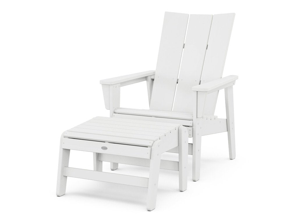 Modern Grand Upright Adirondack Chair with Ottoman Photo