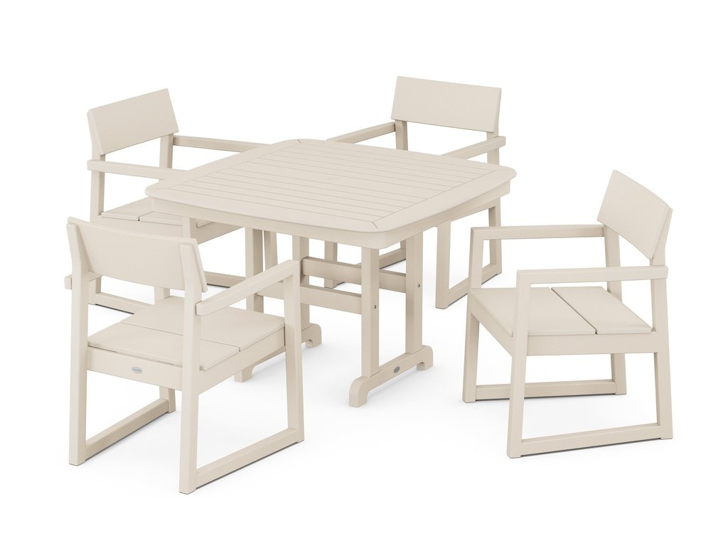 EDGE 5-Piece Dining Set with Trestle Legs Photo