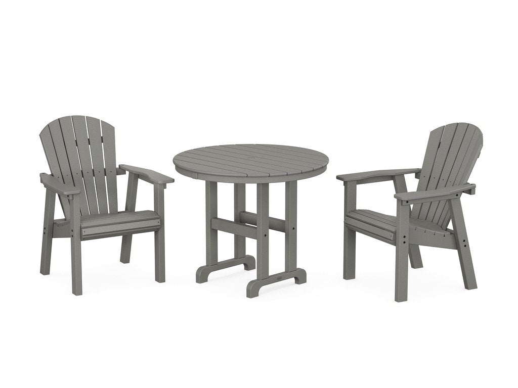 Seashell 3-Piece Round Farmhouse Dining Set Photo