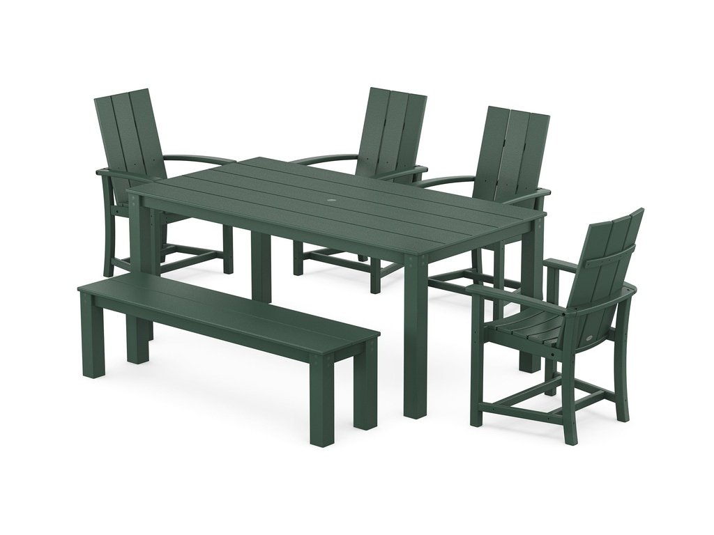 Modern Adirondack 6-Piece Parsons Dining Set with Bench Photo