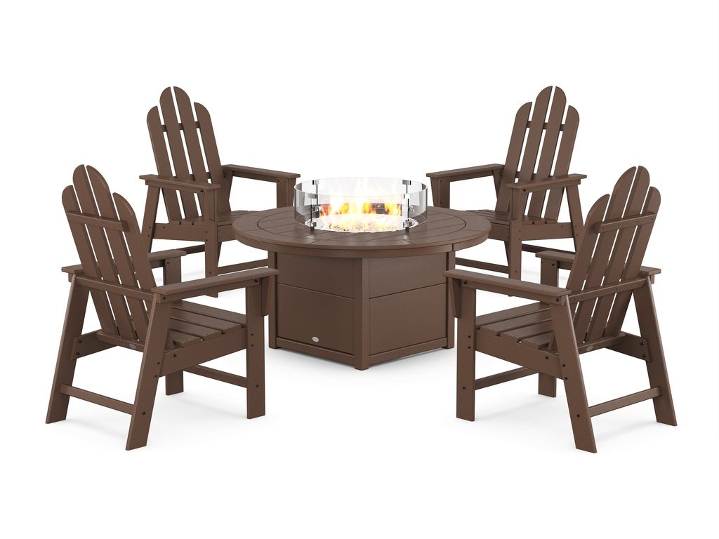 Long Island 4-Piece Upright Adirondack Conversation Set with Fire Pit Table Photo