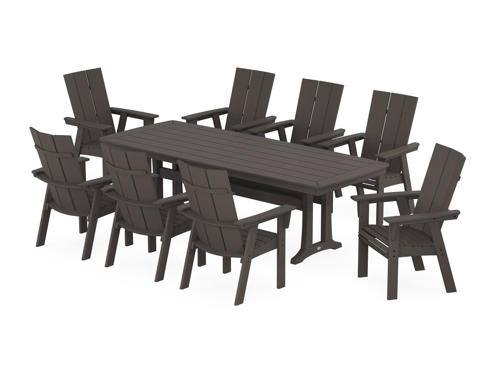 Modern Curveback Adirondack 9-Piece Dining Set with Trestle Legs Photo