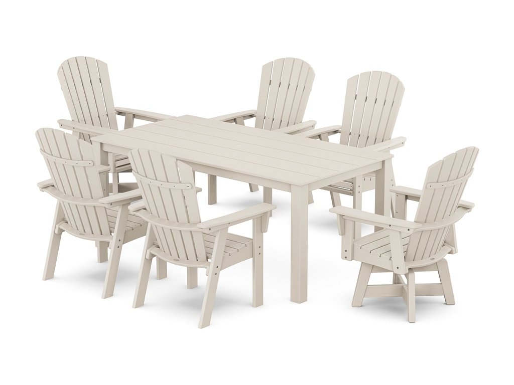 Nautical Curveback Adirondack Swivel 7-Piece Parsons Dining Set Photo