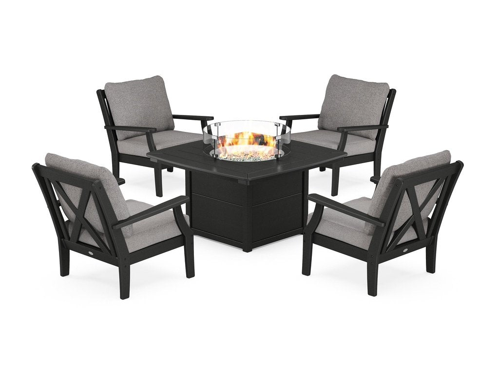 Braxton 5-Piece Deep Seating Conversation Set with Fire Pit Table Photo