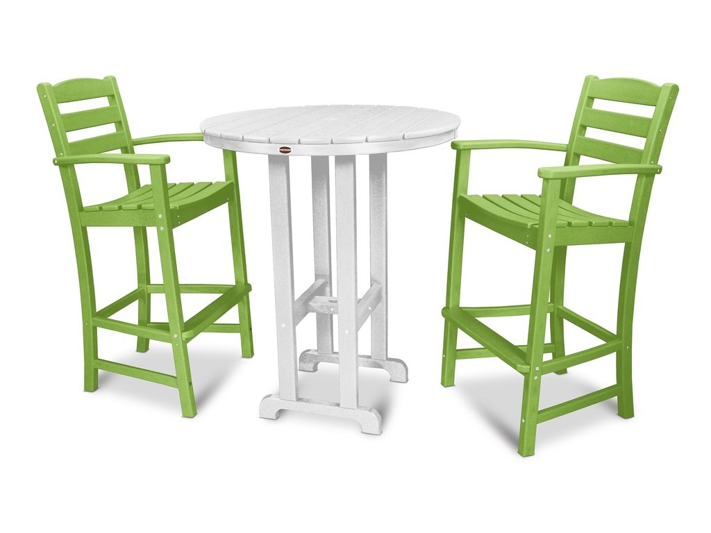 La Casa Café 3-Piece Round Farmhouse Bar Set Photo