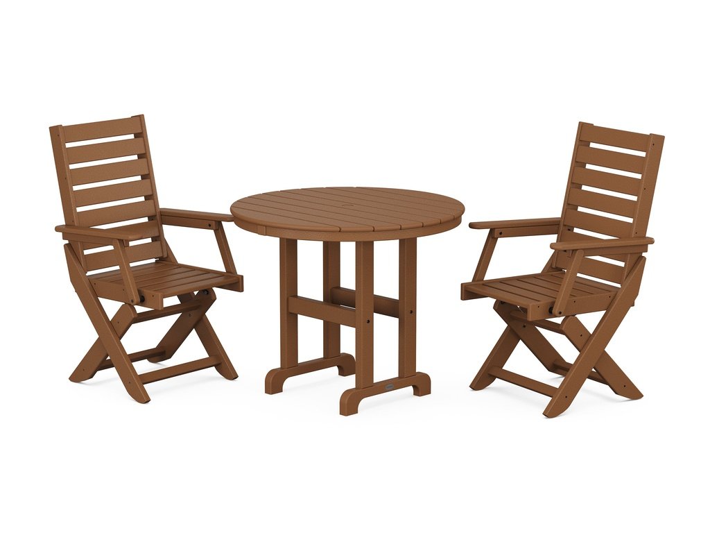 Captain Folding Chair 3-Piece Round Dining Set Photo