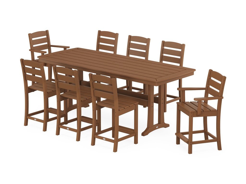 Lakeside 9-Piece Counter Set with Trestle Legs Photo