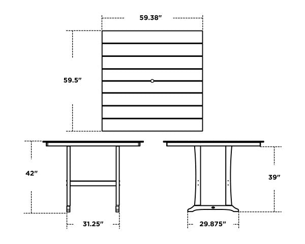 Farmhouse Trestle 59" Bar Table | Natural Finish - Retreat Home Furniture