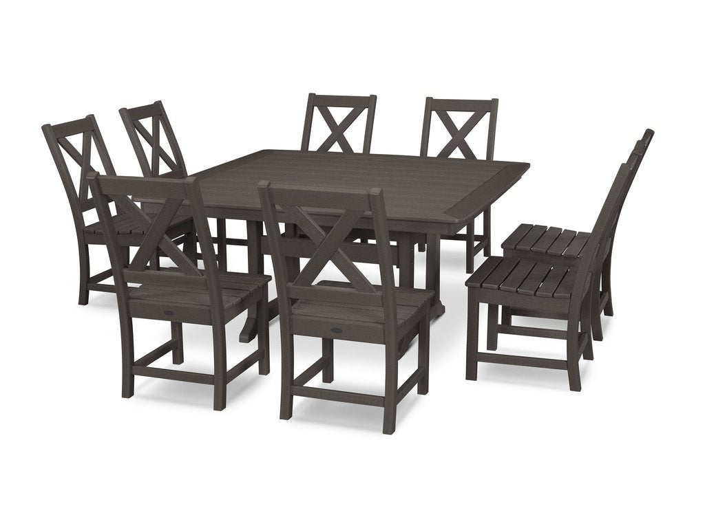 Braxton 9-Piece Nautical Trestle Dining Set Photo