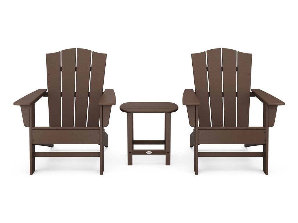 Wave 3-Piece Adirondack Chair Set with The Crest Chairs Photo