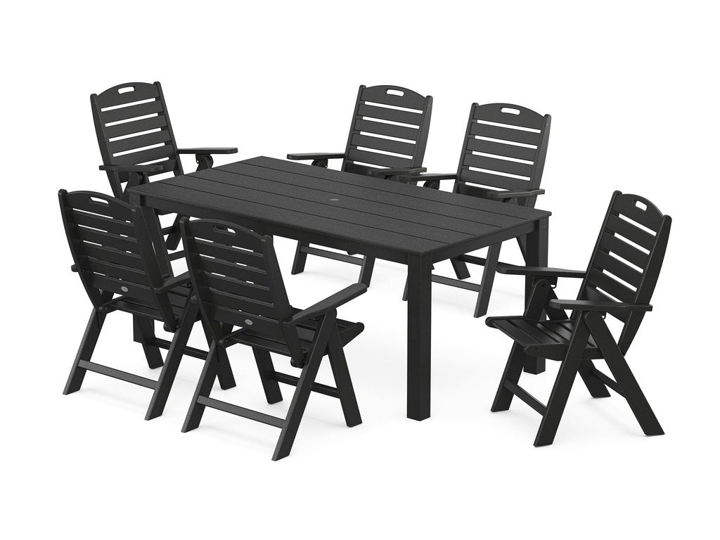 Nautical Folding Highback Chair 7-Piece Parsons Dining Set Photo