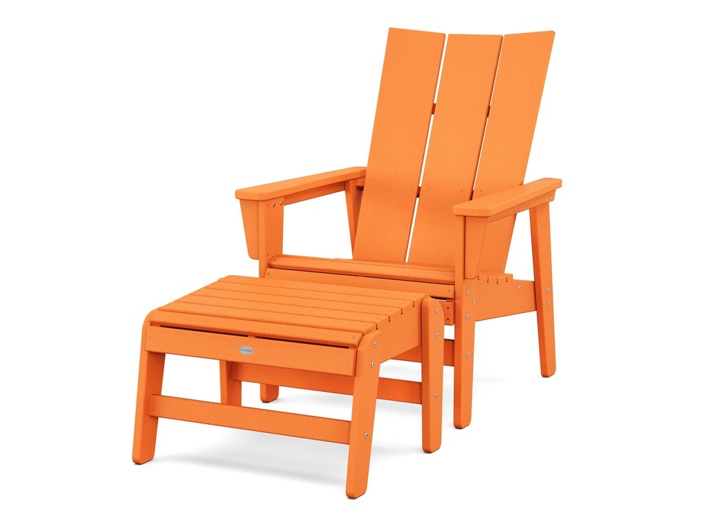 Modern Grand Upright Adirondack Chair with Ottoman Photo