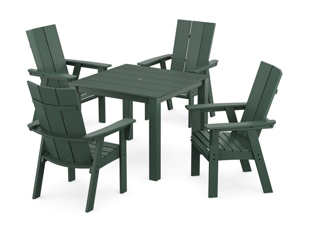 Modern Curveback Adirondack 5-Piece Parsons Dining Set Photo