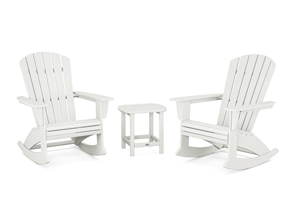 Nautical Curveback 3-Piece Adirondack Rocking Chair Set Photo