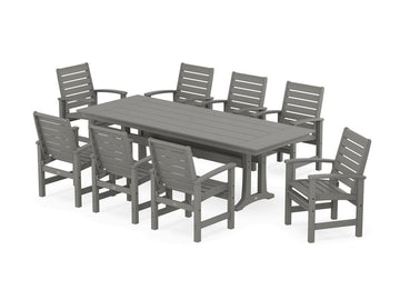 Signature 9-Piece Farmhouse Dining Set with Trestle Legs Photo