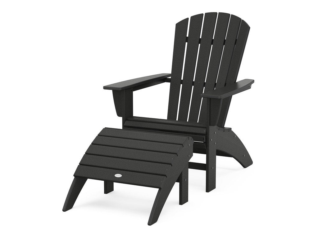 Nautical Curveback Adirondack Chair 2-Piece Set with Ottoman Photo