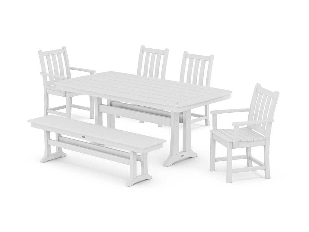 Traditional Garden 6-Piece Dining Set with Trestle Legs Photo