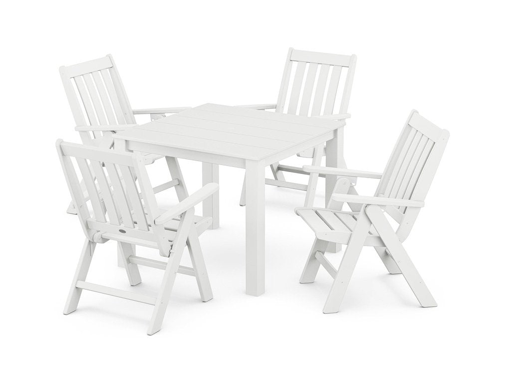 Vineyard Folding Chair 5-Piece Parsons Dining Set Photo