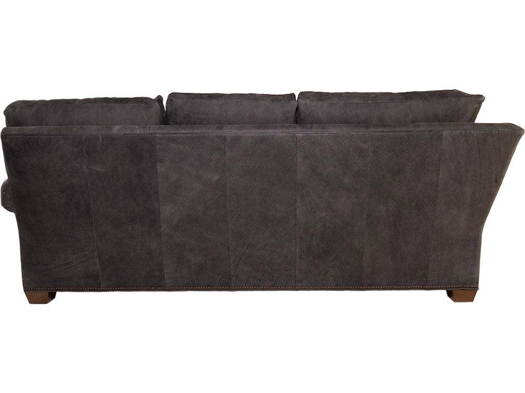 Signature Elements Leather Sectional - Zulu Greystone w/ Nailheads