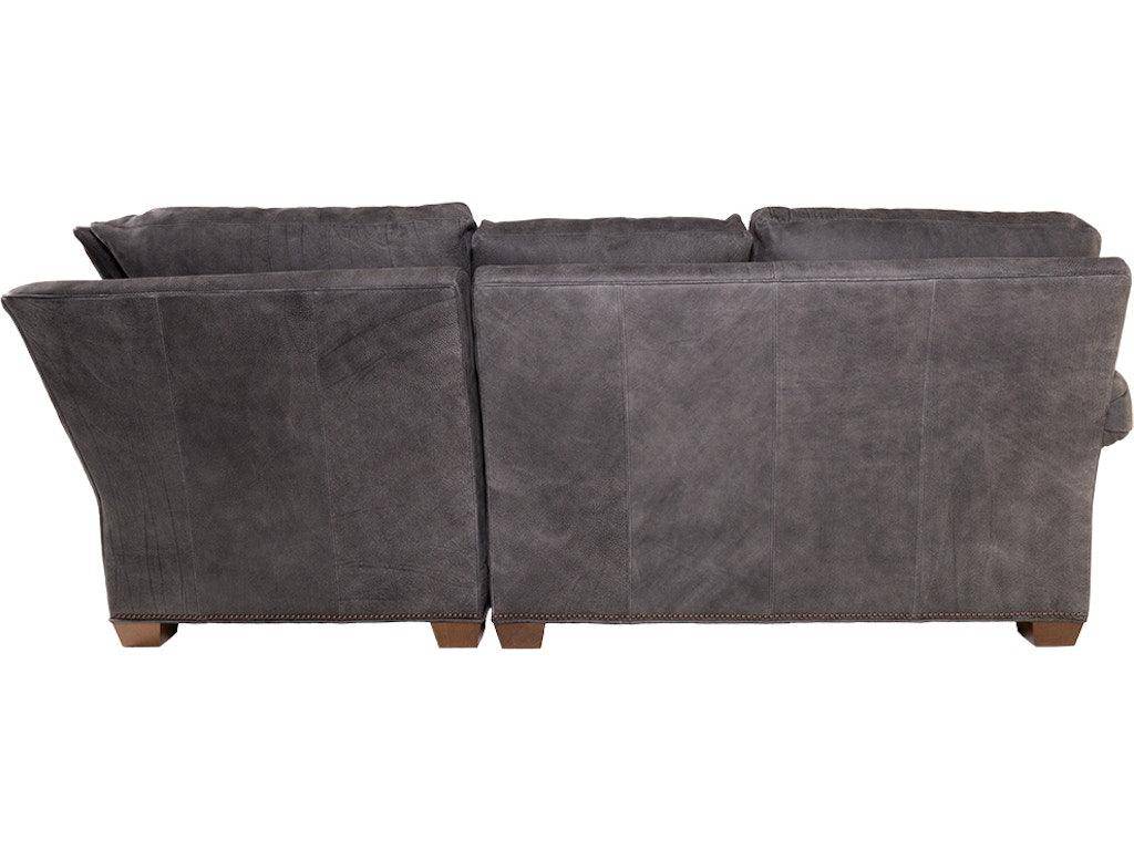 Signature Elements Leather Sectional - Zulu Greystone w/ Nailheads