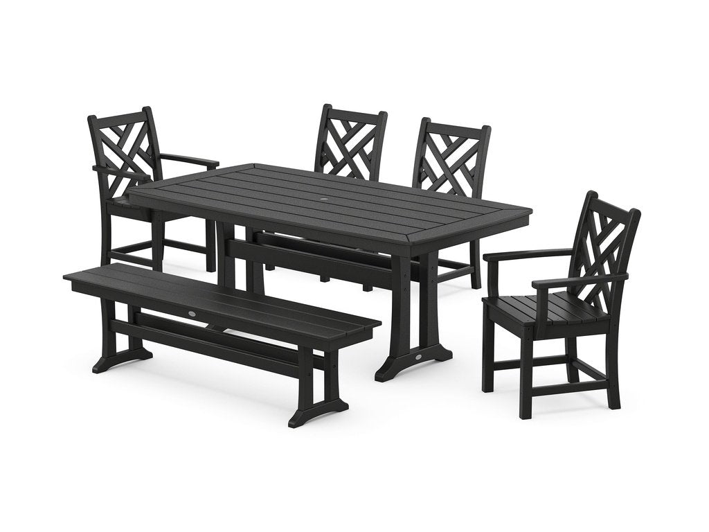 Chippendale 6-Piece Dining Set with Trestle Legs Photo