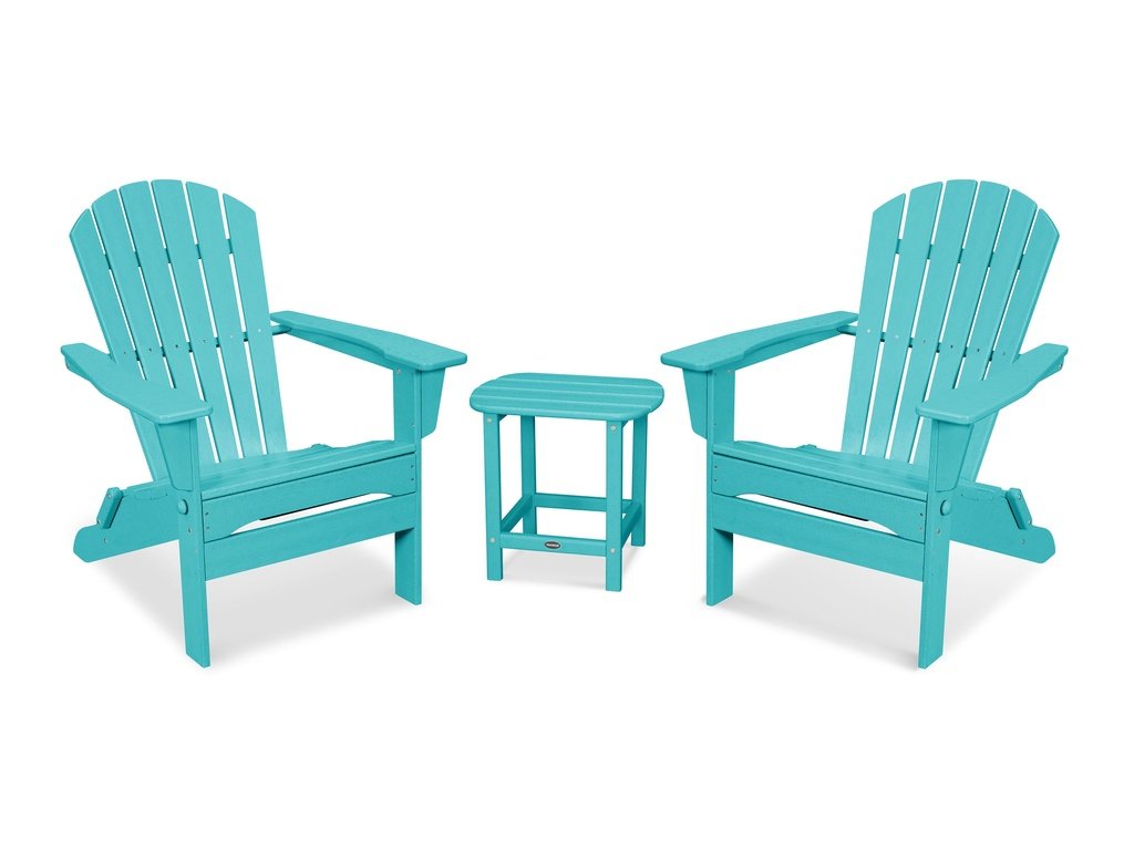 South Beach 3-Piece Folding Adirondack Set Photo