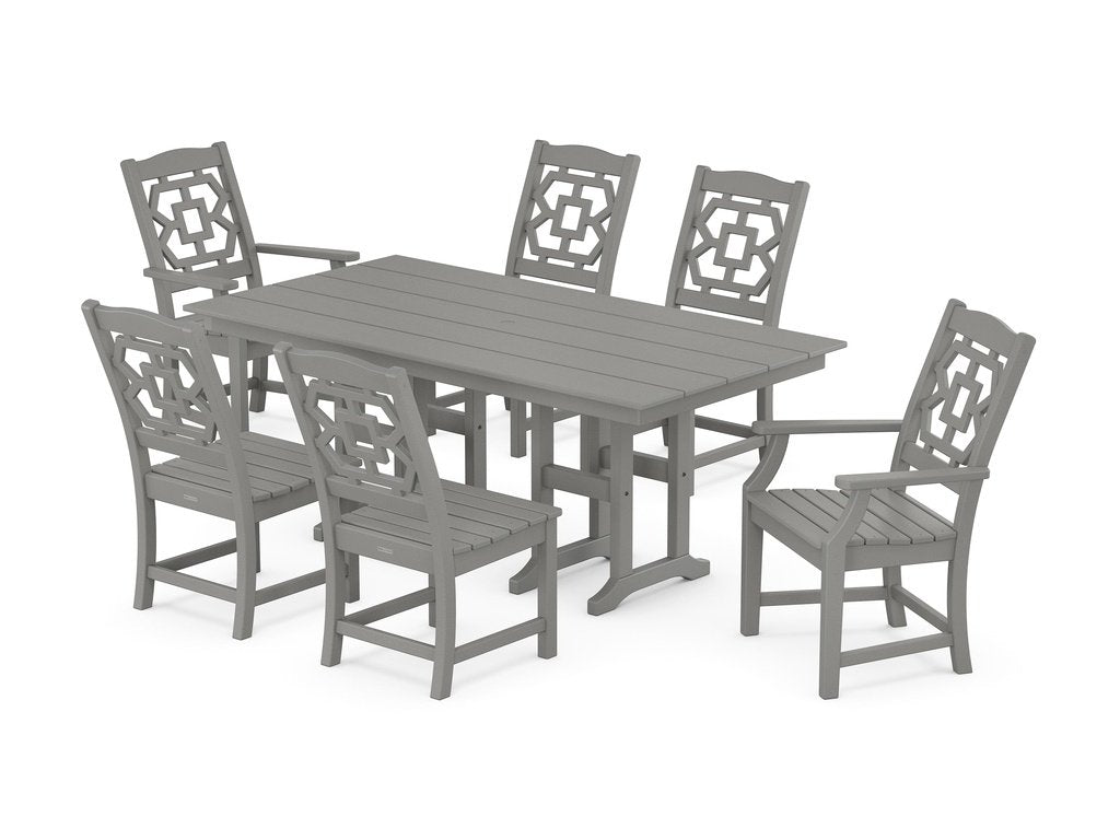 Chinoiserie 7-Piece Farmhouse Dining Set Photo