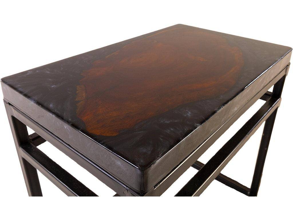 River Poured Chairside Table - Poured Top w/ Metal Base 543343