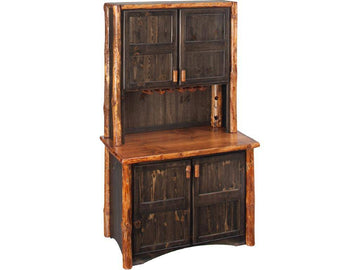 Wild Edge Aged Pine Legacy Log Wine Buffet Hutch 533331