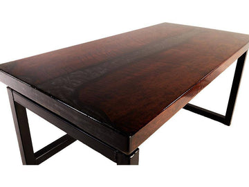 30" x 60" Red River Poured Desk - Black Metal Base 537910