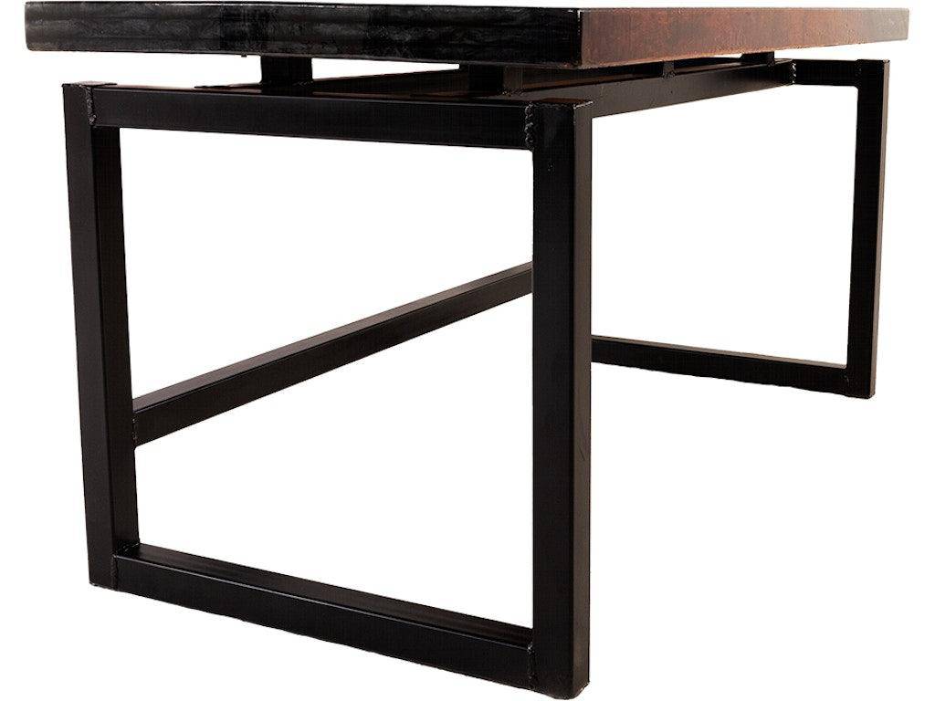 30" x 60" Red River Poured Desk - Black Metal Base 537910