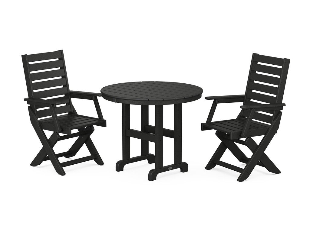 Captain Folding Chair 3-Piece Round Dining Set Photo