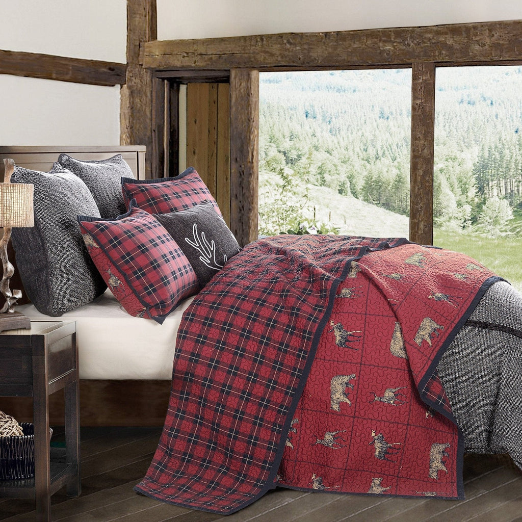 Woodland Plaid Reversible Quilt Set - Retreat Home Furniture