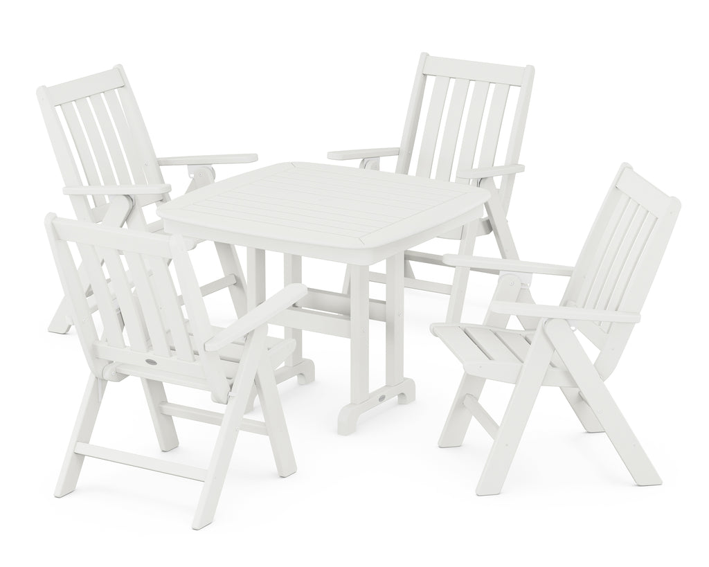 Vineyard Folding Chair 5-Piece Dining Set Photo