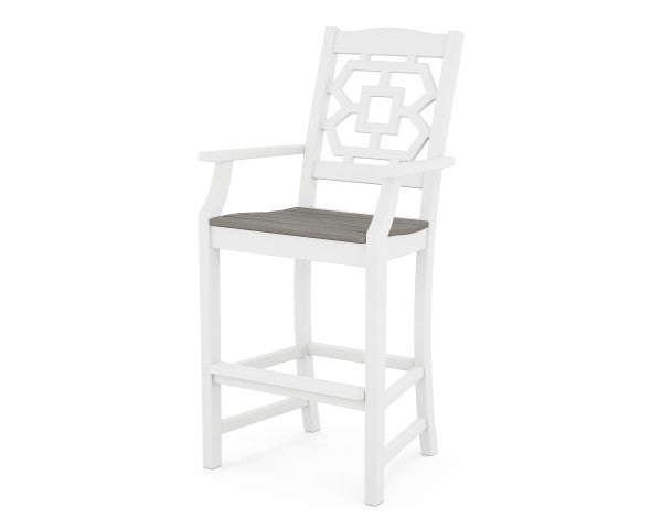 Chinoiserie Bar Arm Chair | Natural Finish - Retreat Home Furniture