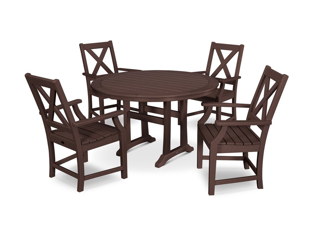 Braxton 5-Piece Nautical Trestle Arm Chair Dining Set Photo