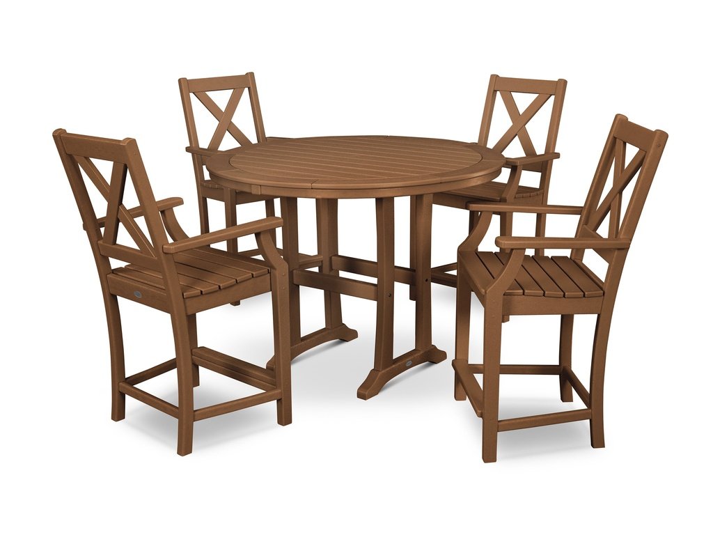 Braxton 5-Piece Nautical Trestle Arm Chair Counter Set Photo