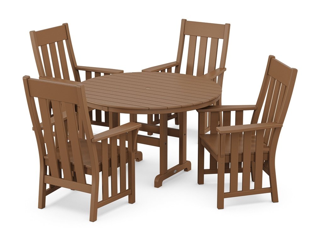 Acadia 5-Piece Round Farmhouse Dining Set Photo