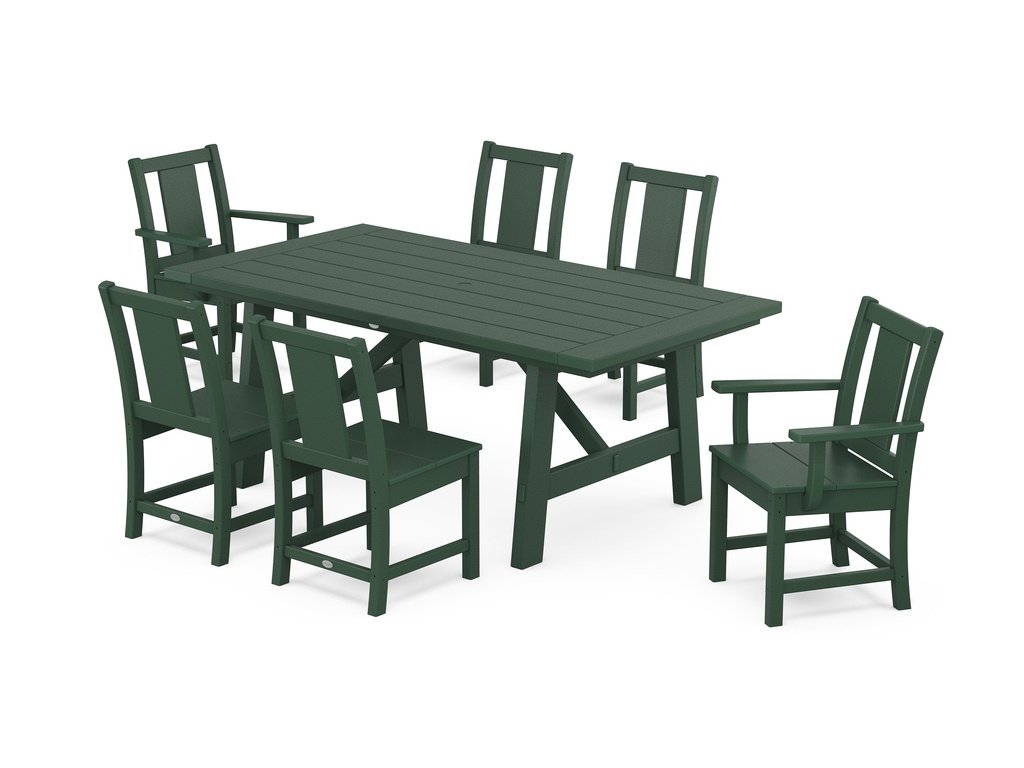 Prairie 7-Piece Rustic Farmhouse Dining Set Photo