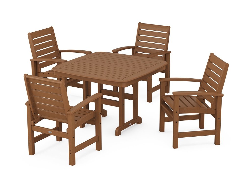 Signature 5-Piece Dining Set with Trestle Legs Photo