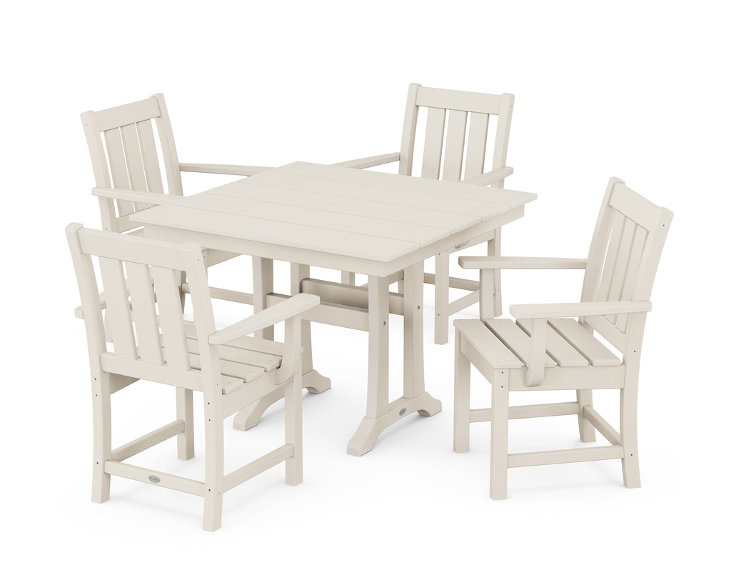 Oxford 5-Piece Farmhouse Dining Set with Trestle Legs Photo